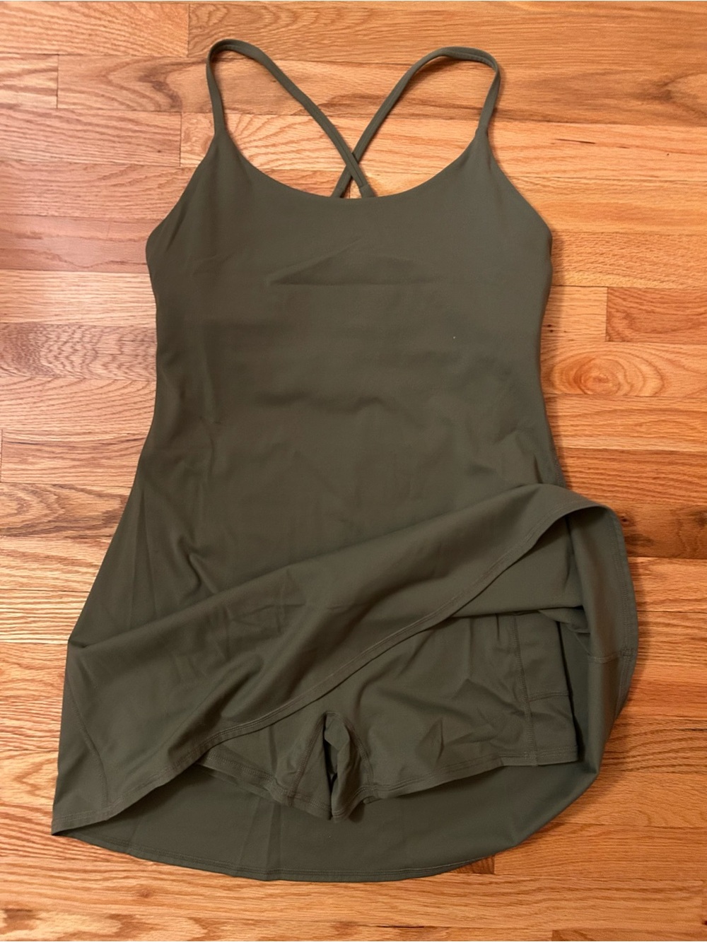 Halara Olive Green A-Line Athletic Dress - Picture 3 of 3